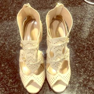 Nicholas Kirkwood Studded Buckle peep toe Booties